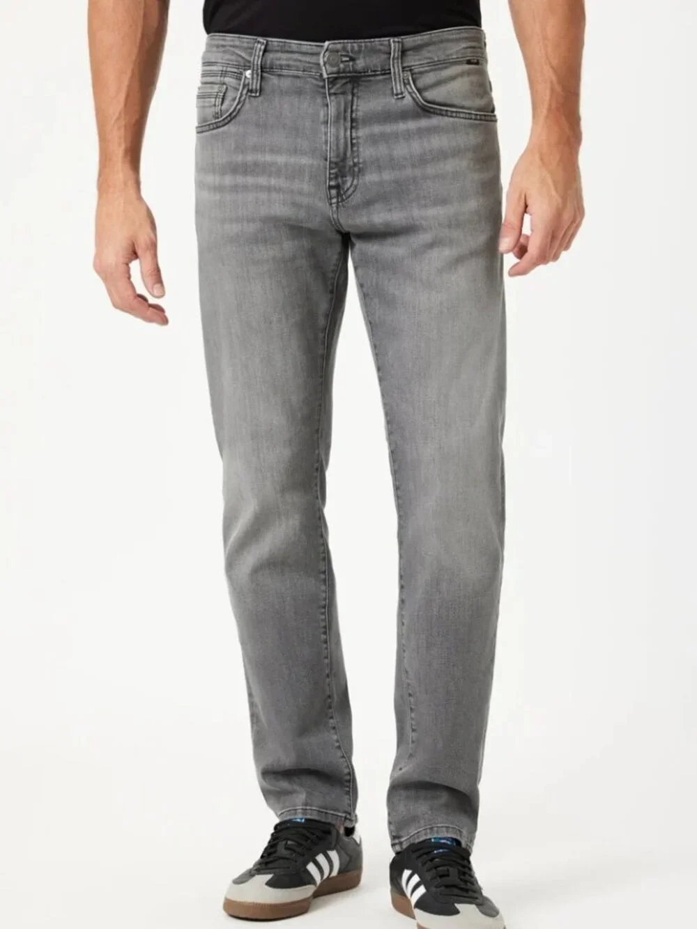 Mavi Grey Mid Smoke Brushed Zach Straight Leg Jeans